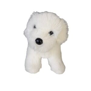 Douglas White Fluffy Dog Plush Stuffed Animal Toy Kids 8"